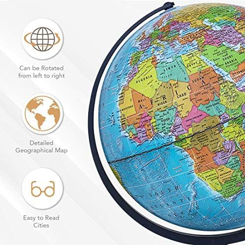  Waypoint Geographic World Globe for Kids - Scout 12” Desk Classroom Decorative Globe with Stand, More Than 4000 Names, Places - Current World Globe