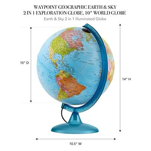  Waypoint Geographic Earth & Sky 2 in 1 Exploration Globe World, 10