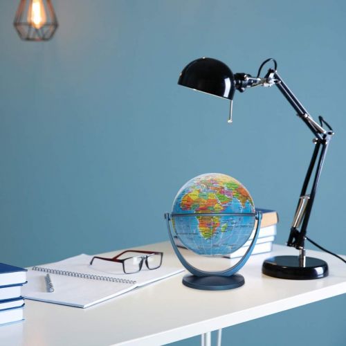  [아마존베스트]Waypoint Geographic GyroGlobe 4 Educational Blue Oceans - UP-to-Date Compact Mini Globe Swivels in All Directions - Perfect for Small Spaces at Home, Office & Classroom