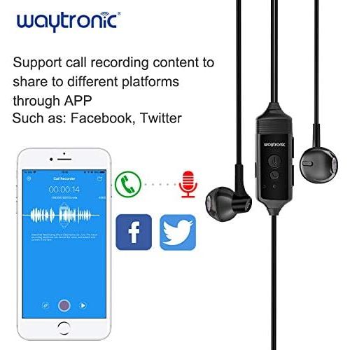  [아마존베스트]Waytronic Cellphone Call Recorder Headphone for iPhone Incoming Outgoing Calls Phone Conversation Recording