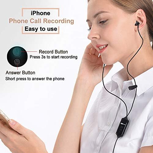  [아마존베스트]Waytronic Cellphone Call Recorder Headphone for iPhone Incoming Outgoing Calls Phone Conversation Recording