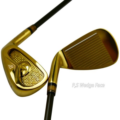  Japan WaZaki Cyclone IIIs Single Iron USGA R A Rules Golf Club,14K Gold Finish,Carbon Steel,Regular Flex,65g Graphite Shaft,RH,43 Degree,Pitch Wedge