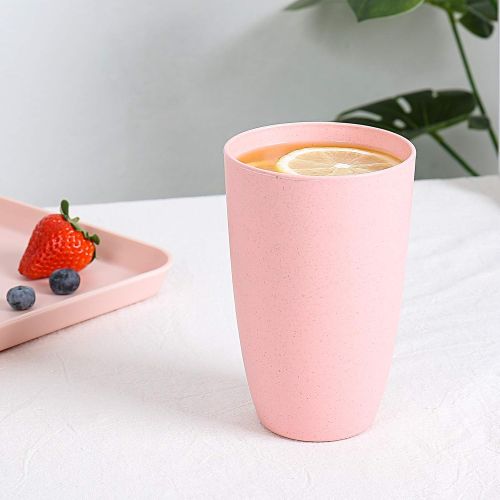  [아마존베스트]Wazon Lightweight & Unbreakable reusable cups, Microwave & Dishwasher Safe 22 oz cups, Eco-Friendly Wheat Straw drinking cups for Adult, Non-toxin, BPA free and Healthy for Kids set 5 cu