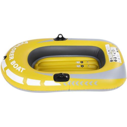  Wbestexercises Inflatable Boat with Two Paddle Mounts, 1 Person PVC Thicken Inflatable Kayak Canoe Rowing Air Boat Fishing Drifting Diving, Yellow