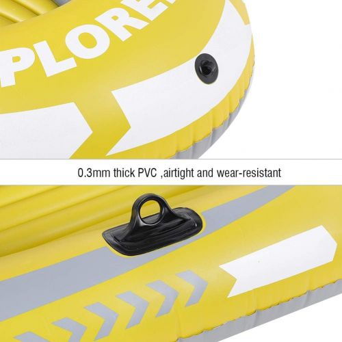  Wbestexercises Inflatable Boat with Two Paddle Mounts, 1 Person PVC Thicken Inflatable Kayak Canoe Rowing Air Boat Fishing Drifting Diving, Yellow