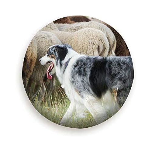  Wdoci Spare Tire Cover Polyester Universal Dust-Proof Waterproof Wheel Covers for Jeep Trailers RV SUV Truck and Many Vehicles 14 15 16 17 Inch, Purebred Border Collie Herding Flock Shee