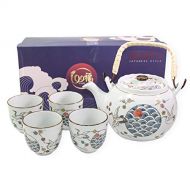 We pay your sales tax White Crane Heron Japanese Teapot set with 4 Tea Cups ~ Japanese Antique Design and Filter Gift/Birthday gift/Kitchen/Teapot/idea for gift ~ We Pay Your Sales Tax