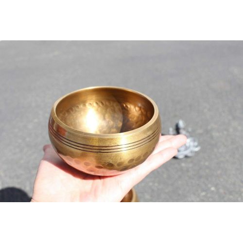  We pay your sales tax 3 Pcs Tibetan Singing Bowl Standing Bell Set Himalayan Bowl For Chakras Meditation Mind Healing Peace of Heart Prayer Yoga Religion Buddhist Bowl w 3 Mallet Wooden Striker명상종 싱잉볼