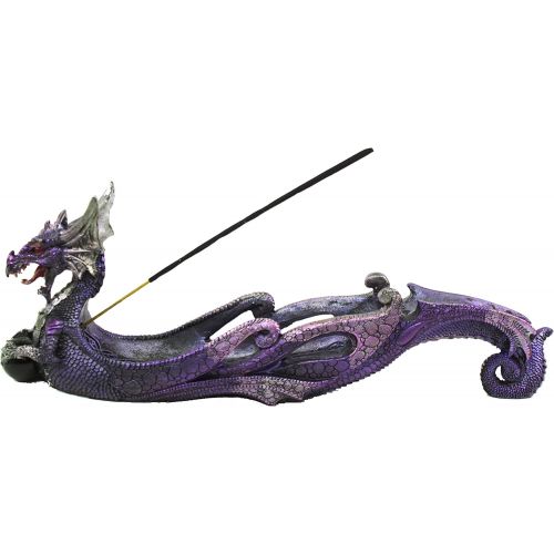  인센스스틱 We pay your sales tax Mythical Purple Western Sea Dragon Incense Burner Holder Dark Legend Halloween Medieval Magical Party Home Decor Gift