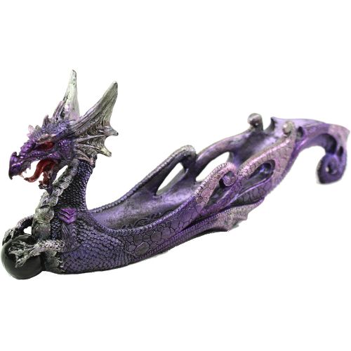  인센스스틱 We pay your sales tax Mythical Purple Western Sea Dragon Incense Burner Holder Dark Legend Halloween Medieval Magical Party Home Decor Gift