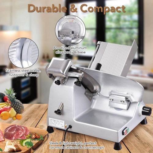  [아마존베스트]WeChef Commercial Electric Meat Slicer 12 inch Stainless Steel Blade Deli Cheese Food Cutter Restaurant Home