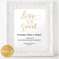 WeDoHoney Love is Sweet Sign - Reception Sign - Take a Treat Sign - Wedding Printable - Dessert Table Sign - Downloadable wedding #WDH312_21