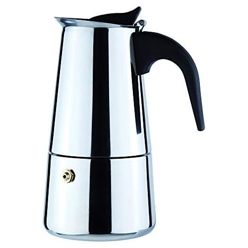  WeHome 6Herd Espresso Maker italienischen Moka Kaffee Topf, Best poliert Edelstahl Kaffeemaschine mit Permanent Filter und hitzebestandig Griff 6-Cup silber