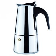 WeHome 6-Cup Stovetop Espresso Maker Italian Moka Coffee Pot - Best Polished Stainless Steel Coffee Percolator with Permanent Filter and Heat Resistant Handle For Home and Office Use