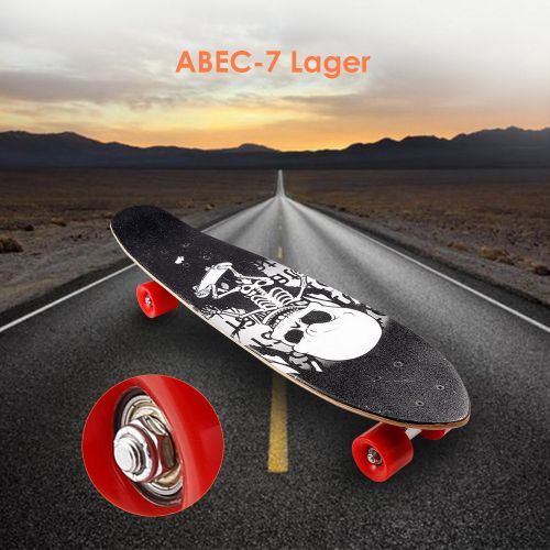  WeSkate Mini Cruiser Board 71cm Retro Komplettboard Vintage Skateboard mit Holz Deck aus 9-lagigem kanadischem Ahornholz fuer Erwachsene Kinder Jungen Maedchen