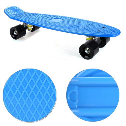  WeSkate Mini Cruiser Skateboard 55cm Retro Komplettboard mit stabilen Deck 4 PU-Rollen fuer Jugendliche Kinder und Erwachsene ab 4 jahre