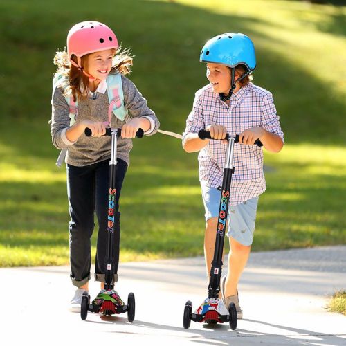  WeSkate Kinderroller Madchen Jungen Kick Scooter Kinder 3 Rad Roller Kleinkind mit Graffiti Deck Einstellbar Hoehe Klappbar faltbar System Roller Dreirad ab 3-12 Jahre