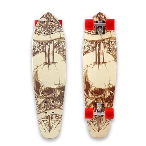  WeSkate Mini Cruiser Board 71cm Retro Komplettboard Vintage Skateboard mit Holz Deck aus 9-lagigem kanadischem Ahornholz fuer Erwachsene Kinder Jungen Madchen