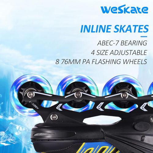  WeSkate Inline Skates Roller Shoes with Adjustable Size and Light up Wheel Fun Flashing for Boys Girls Toddlers Kids Children