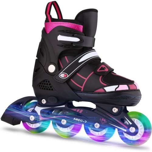  Weskate Adjustable Inline Skates for Kids and Adults Roller Women Blades with Light Up Wheels for Girls Boy Beginner Blades Roller Skates for Outdoor and Indoor