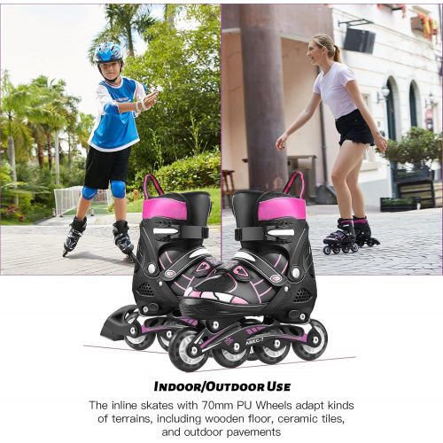  Weskate Adjustable Inline Skates for Kids and Adults Roller Women Blades with Light Up Wheels for Girls Boy Beginner Blades Roller Skates for Outdoor and Indoor