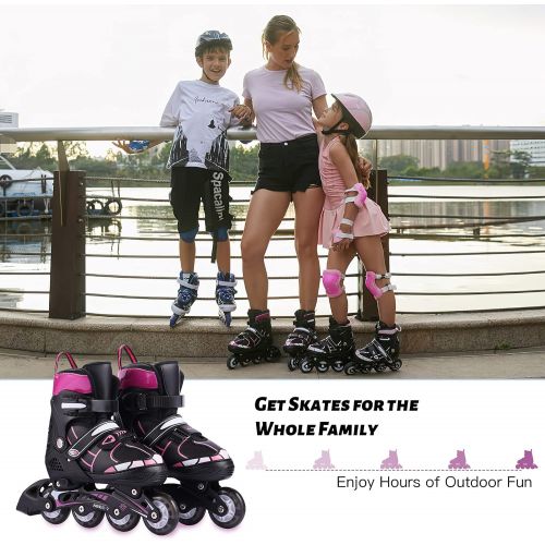  Weskate Adjustable Inline Skates for Kids and Adults Roller Women Blades with Light Up Wheels for Girls Boy Beginner Blades Roller Skates for Outdoor and Indoor