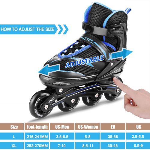  WeSkate Inline Skates Adults, Adjustable Roller Skates for Teens Women Men