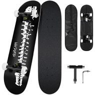 WeSkate Upgraded Skateboards for Beginners, 31 x 8 Complete Standard Skateboards for Kids Teen Boys & Girls, 8 Layer Canadian Maple Double Kick Concave Cruiser Skateboard with All-