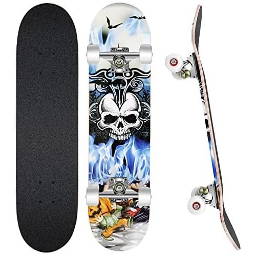  WeSkate Standard Skateboards for Kids 31x8 Complete Skateboard for Boys Girls Teens, 7 Layer Canadian Maple Double Kick Concave Cruiser Trick Skate Board for Beginners Youth Adults