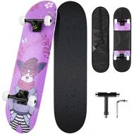 WeSkate Upgraded Skateboards for Beginners, 31 x 8 Complete Standard Skateboards for Kids Teen Boys & Girls, 8 Layer Canadian Maple Double Kick Concave Cruiser Skateboard with All-