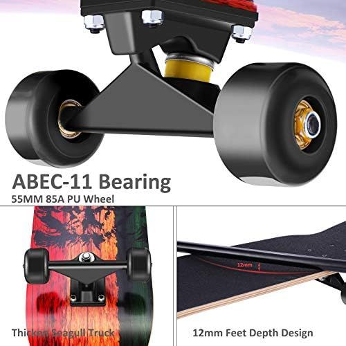  WeSkate Skateboards for Beginners, 31x8 Complete Skateboard for Kids Teens & Adults, ABEC-11 Bearing 7 Layer Canadian Maple Double Kick Deck Concave Trick Skateboard