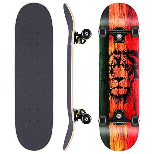  WeSkate Skateboards for Beginners, 31x8 Complete Skateboard for Kids Teens & Adults, ABEC-11 Bearing 7 Layer Canadian Maple Double Kick Deck Concave Trick Skateboard