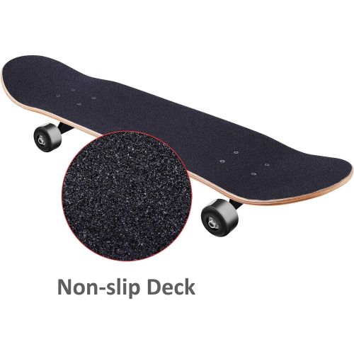  WeSkate Skateboards for Beginners, 31x8 Complete Skateboard for Kids Teens & Adults, ABEC-11 Bearing 7 Layer Canadian Maple Double Kick Deck Concave Trick Skateboard