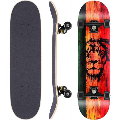  WeSkate Skateboards for Beginners, 31x8 Complete Skateboard for Kids Teens & Adults, ABEC-11 Bearing 7 Layer Canadian Maple Double Kick Deck Concave Trick Skateboard