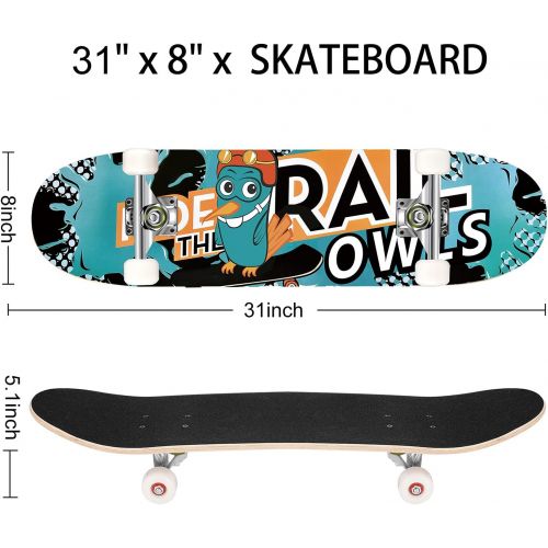  WeSkate Cruiser Skateboards for Beginners, 27 Inch Complete Skateboard for Kids Teens Adults, 7 Layer Canadian Maple Double Kick Deck Concave Trick Skateboard with All-in-One Skate