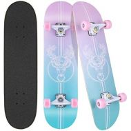 WeSkate Skateboards for Girls Boys Beginners, 31 x 8 Complete Standard Skateboard for Teens & Adults, 7 Layer Canadian Maple Double Kick Concave Skate Board, Birthday Gifts for Kid
