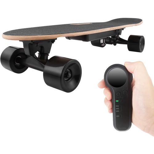  [아마존베스트]WeSkate Electric Skateboard Complete Longboard Cruiser for Kids Teens Youths Adults with Wireless Remote Control Max Speed 12 MPH, 7 Layers Maple E-Skateboard