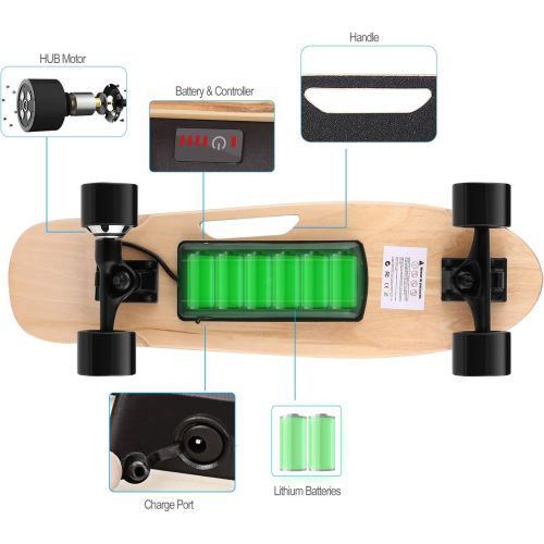  [아마존베스트]WeSkate Electric Skateboard Complete Longboard Cruiser for Kids Teens Youths Adults with Wireless Remote Control Max Speed 12 MPH, 7 Layers Maple E-Skateboard