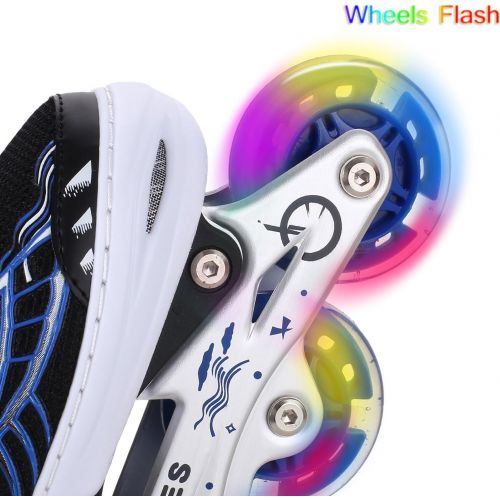  Weskate Adjustable Inline Skates for Kids and Adults Women Full Light Up Blades Roller Skates Boys Girls in Line Skating for Indoor or Outdoor Use