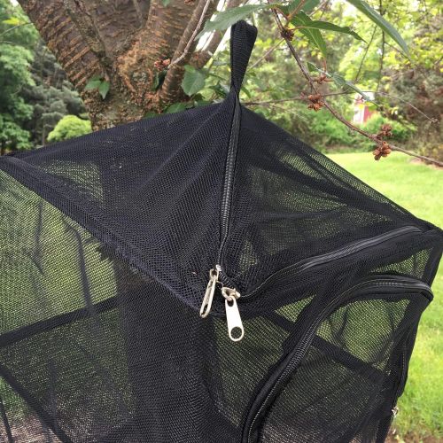  Wealers Outdoor Dry Net Storage and Food Screen 3-Tier Camping, Barbecue, Picnic Meal Protection Organizer | Repel Bugs and Insects | Faster Herb, Clothes, Dish Drying | Foldable (