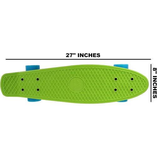  WEALERS Cruiser Skateboard, Green, Medium