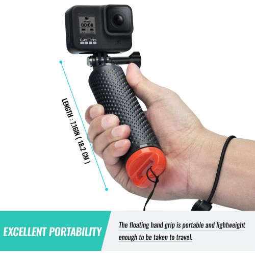  [아마존베스트]Wealpe Floating Hand Grip Waterproof Handle Compatible with GoPro Hero 9, 8, 7, Max, Fusion, Hero (2018), 6, 5, 4, Session, 3+, 3, 2, 1, DJI Osmo, Xiaomi Yi Cameras