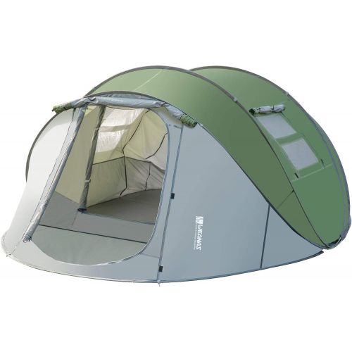  Weanas Easy Pop Up Tents, Instant Automatic 4 Person Family Camping Tents Easy Quick Setup Dome Popup Tents for Camping, Hiking and Traveling with Carrying Bag