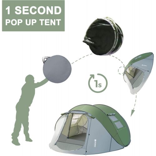  Weanas Easy Pop Up Tents, Instant Automatic 4 Person Family Camping Tents Easy Quick Setup Dome Popup Tents for Camping, Hiking and Traveling with Carrying Bag