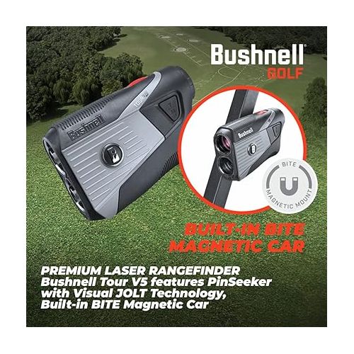  Bushnell Tour V5 / Tour V5 Shift Laser Golf Rangefinder with Included Carrying Case, Carabiner and Wearable4U Bundle