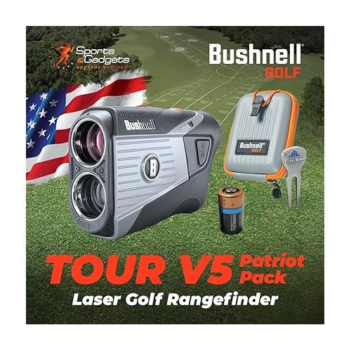  Bushnell Tour V5 / Tour V5 Shift Laser Golf Rangefinder with Included Carrying Case, Carabiner and Wearable4U Bundle