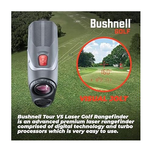  Bushnell Tour V5 / Tour V5 Shift Laser Golf Rangefinder with Included Carrying Case, Carabiner and Wearable4U Bundle