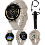 Garmin Venu 3S GPS Smartwatch AMOLED Display 41mm Watch, Advanced Health and Fitness Features, Up to 10 Days of Battery, Wheelchair Mode, Sleep Coach, French Gray with Wearable4U Power Bank Bundle