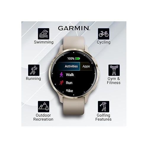  Wearable4U - Garmin Venu 3S GPS Smartwatch AMOLED Display 41mm Watch, Advanced Health and Fitness Features, Up to 10 Days of Battery, Wheelchair Mode, Sleep Coach, French Gray with Power Bank