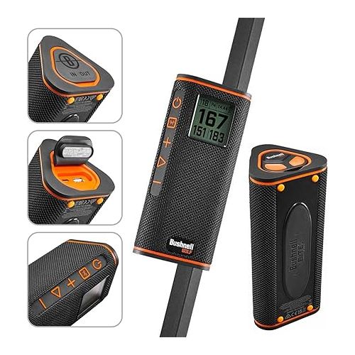  Wearable4U - Bushnell Wingman View Golf GPS Bluetooth Speaker with Ultimate White Earbuds and Wall and Car Chargers Bundle